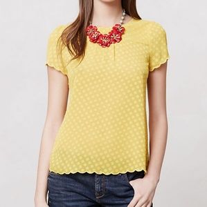 Anthropologue Maeve solid scalloped shirt